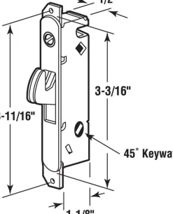 Prime-Line Steel Indoor and Outdoor Mortise Lock