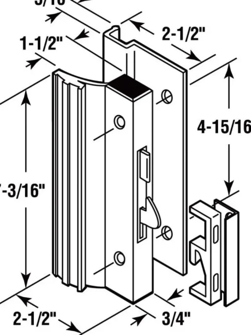 Prime-Line Steel Indoor and Outdoor Patio Door Handle Set