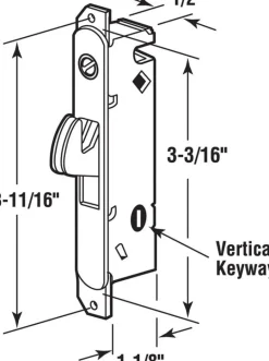 Prime-Line Steel Indoor and Outdoor Mortise Lock