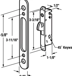 Prime-Line Steel Indoor and Outdoor Mortise Lock And Keeper