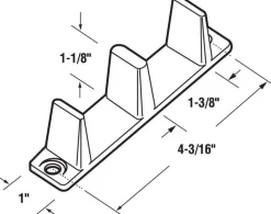 Prime-Line White Plastic Door Guide 2 pc