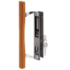 Prime-Line Wood Tone Steel Outdoor Sliding Glass Door Lock Set