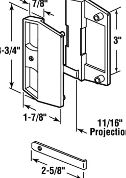 Prime-Line Zinc-Plated Black Plastic Sliding Screen Door Latch 1 pk