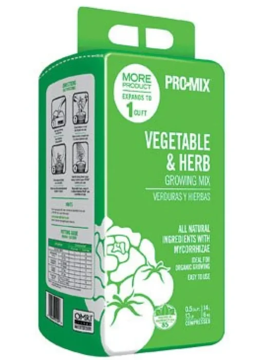 Pro Mix Compressed Mini Bale Vegetable And Herb Growing Mix