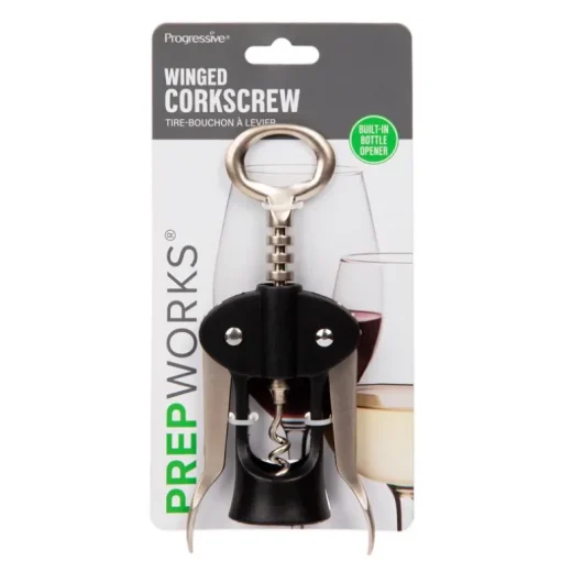 Progressive Black/Silver Chrome/Plastic Wing Corkscrew