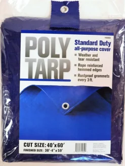 Projex 40 ft. W X 60 ft. L Light Duty Polyethylene Tarp Blue