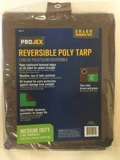 Projex 6 ft. W X 8 ft. L Medium Duty Polyethylene Reversible Tarp Brown/Green