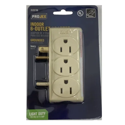 Projex Grounded 6 outlets Adapter 1 pk