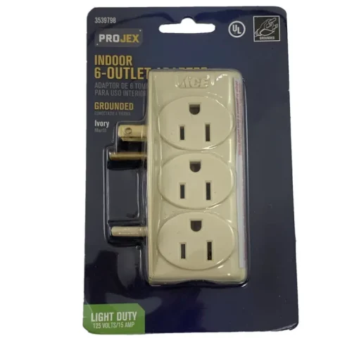 Projex Grounded 6 outlets Adapter 1 pk