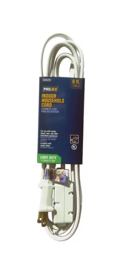 Projex Indoor 6 ft. L White Extension Cord 16/2 SPT-2