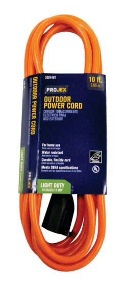 Projex Indoor or Outdoor 10 ft. L Orange Extension Cord 16/3 SJTW