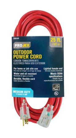 Projex Indoor or Outdoor 25 ft. L Red Extension Cord 14/3 SJTOW