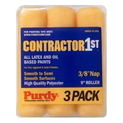Purdy Contractor 1st Polyester 9 in. W X 3/8 in. Paint Roller Cover 3 pk