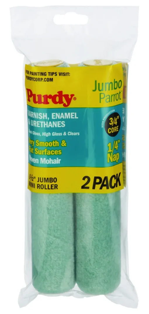 Purdy Parrot Gray/Green Mohair Blend Mini Paint Roller Cover 6.5 W x 1/4 Nap in.