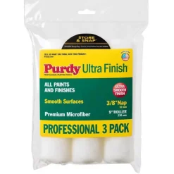 Purdy Ultra Finish Microfiber 9 in. W X 3/8 in. Regular Paint Roller Cover 3 pk