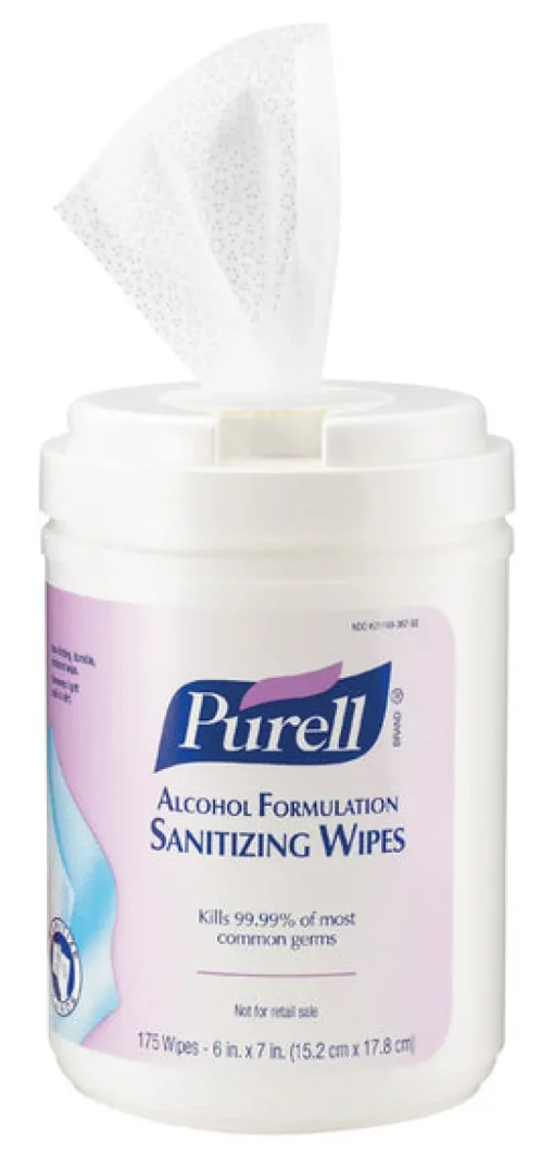Purell No Scent Antibacterial Alcohol Sanitiizing Wipes 175 ct
