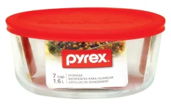 Pyrex 7 cups Food Storage Container 1 pk Clear/Red (Pack of 4)