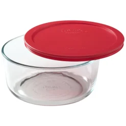 Pyrex 7 cups Food Storage Container 1 pk Clear/Red (Pack of 4)