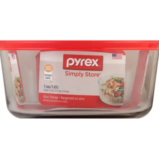 Pyrex 7 cups Food Storage Container 1 pk Clear/Red (Pack of 4)