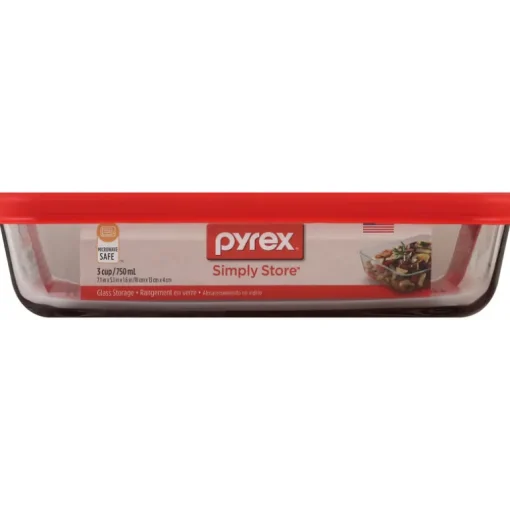 Pyrex 3 cups Food Storage Container 1 pk Clear/Red