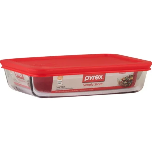 Pyrex 3 cups Food Storage Container 1 pk Clear/Red