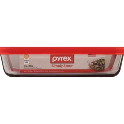 Pyrex 3 cups Food Storage Container 1 pk Clear/Red