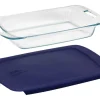 Pyrex 9.75 in. W x 15.5 in. L Baking Dish Blue/Clear (Pack of 2)