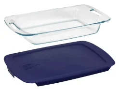 Pyrex 9.75 in. W x 15.5 in. L Baking Dish Blue/Clear (Pack of 2)