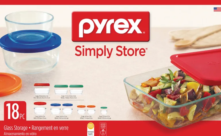 Pyrex 1110608 Pyrex Multicolored Food Storage Container 18 Piece Set