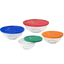 Pyrex Smart essentials 4 pk Glass Assorted Mixing Bowl Set 8 pc