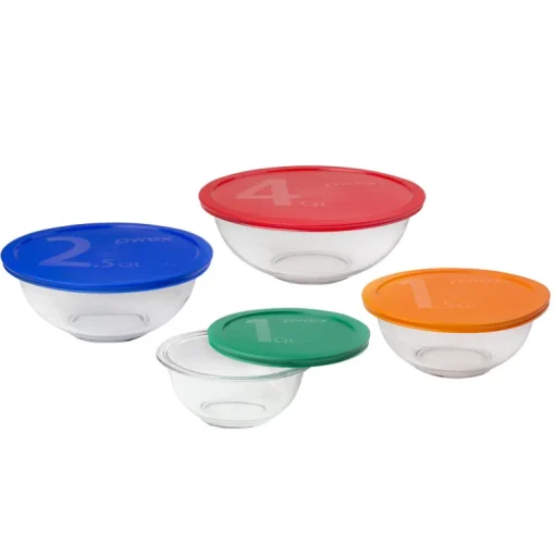 Pyrex Smart essentials 4 pk Glass Assorted Mixing Bowl Set 8 pc