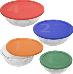 Pyrex Smart essentials 4 pk Glass Assorted Mixing Bowl Set 8 pc