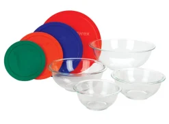 Pyrex Smart essentials 4 pk Glass Assorted Mixing Bowl Set 8 pc