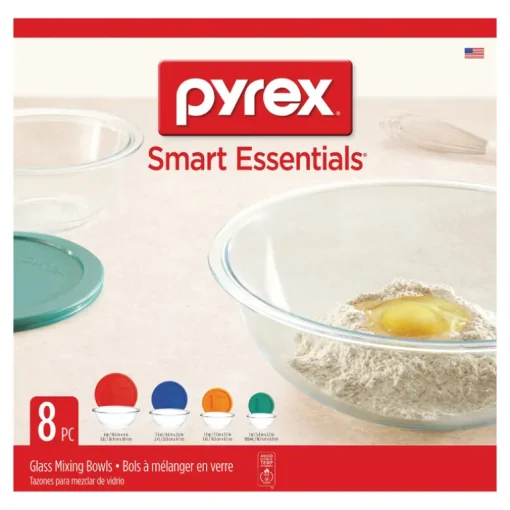 Pyrex Smart essentials 4 pk Glass Assorted Mixing Bowl Set 8 pc