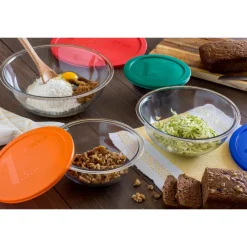 Pyrex Smart essentials 4 pk Glass Assorted Mixing Bowl Set 8 pc