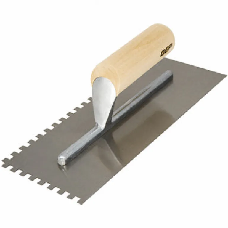 QEP 3 in. H X 4.5 in. W X 11 in. L Carbon Steel Square Notch Trowel 1 pc