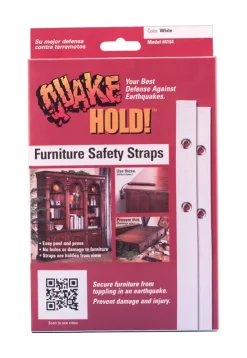 Quake Hold Ready America Nylon Self Adhesive Furniture Strap White Assorted 1 in. W X 15 in. L 2 pk