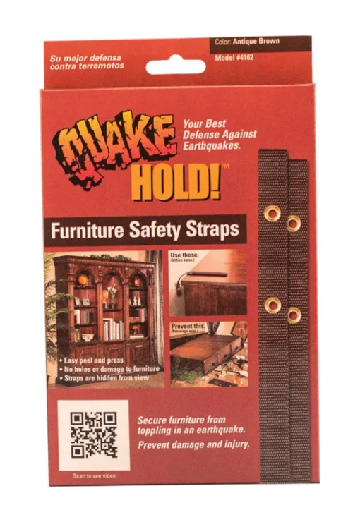 Quake Hold Ready America Nylon Self Adhesive Furniture Strap Brown Assorted 1 in. W X 15 in. L 1 pk