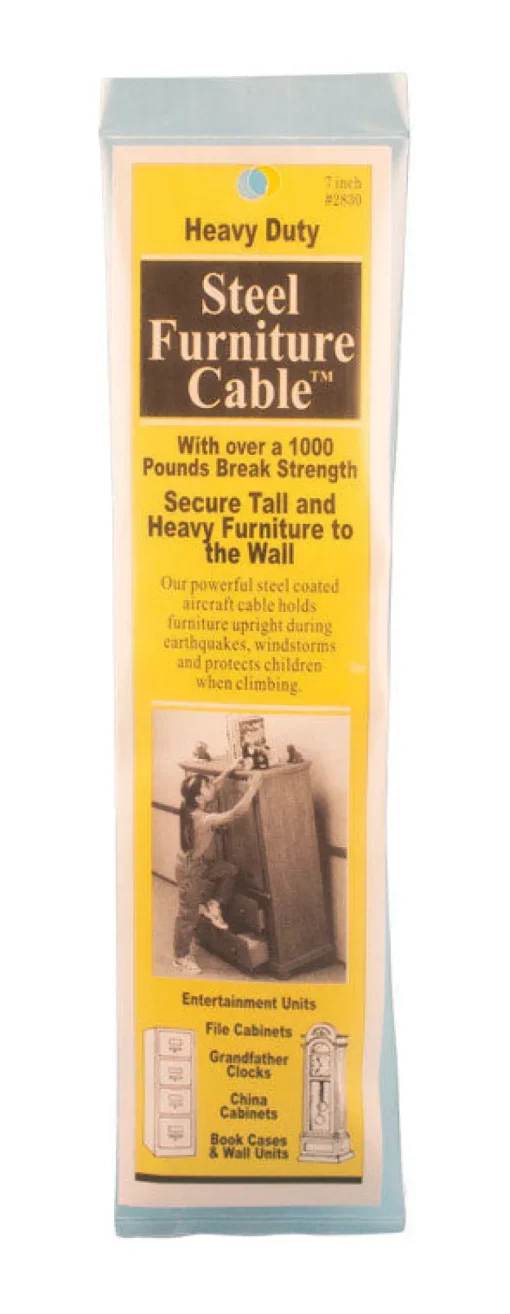 Quake Hold Steel Furniture Cable Assorted 0.25 in. W X 7 in. L 1 pk