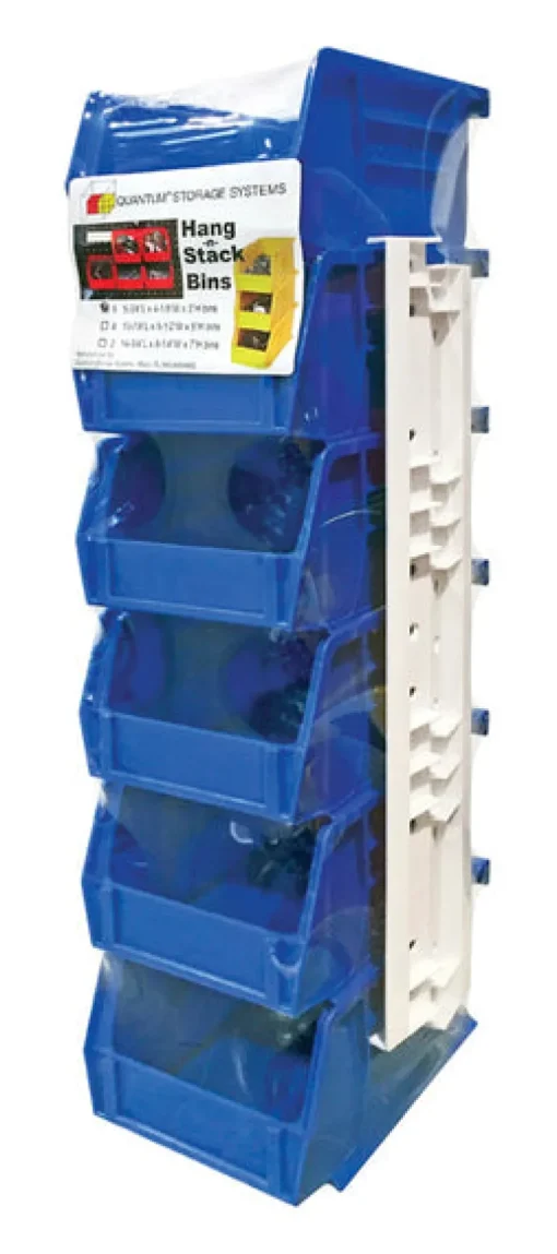 Quantum Storage 4-1/8 in. W X 5-1/2 in. H Stack and Hang Bin Polypropylene 6 pk Blue