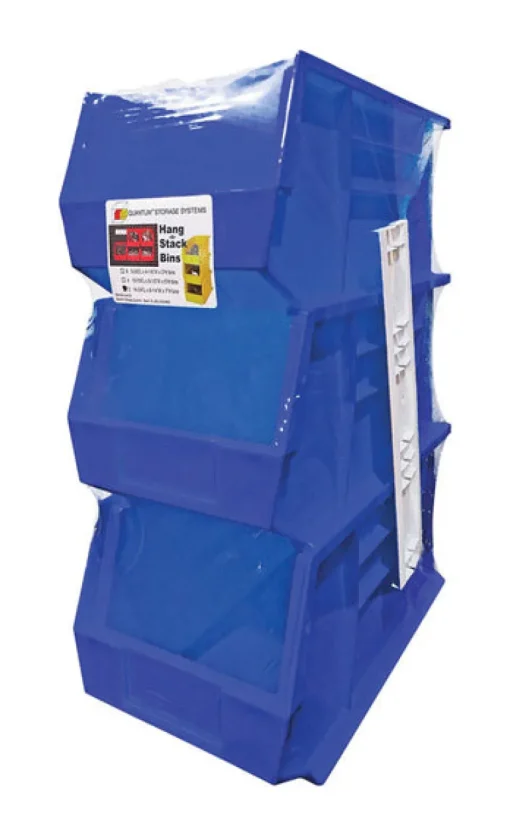 Quantum Storage 8-1/4 in. W X 13-3/4 in. H Stack and Hang Bin Polypropylene 3 pk Blue