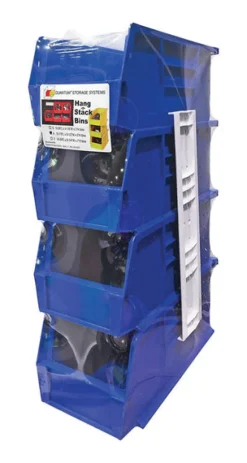 Quantum Storage 5-1/2 in. W X 11 in. H Stack and Hang Bin Polypropylene 4 pk Blue