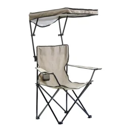 QuikChair Taupe Canopy Folding Quad Chair