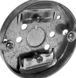 Raco 4 cu in Round Steel 1 gang Junction Box Gray