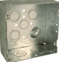 Raco 42 cu in Square Steel 2 gang Outlet Box Gray