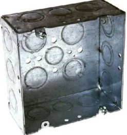 Raco 42 cu in Square Steel 2 gang Outlet Box Gray