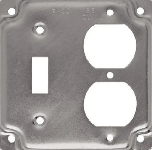 Raco Square Steel 2 gang 4 in. H X 4 in. W Box Cover