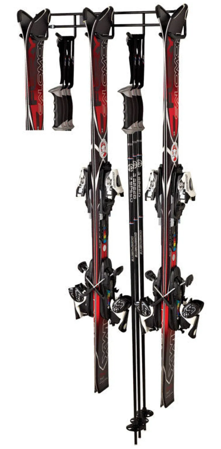 Racor 3 in. H x 20 in. W x 4 in. D Black Steel Ski Storage Rack