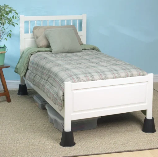 Range Kleen Plastic Bed Risers Black Round 6.63 in. W X 9.25 in. L 4 pk