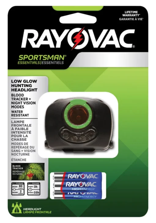 Rayovac Sportsman Essentials 22 lumens Black LED Headlight AAA Battery